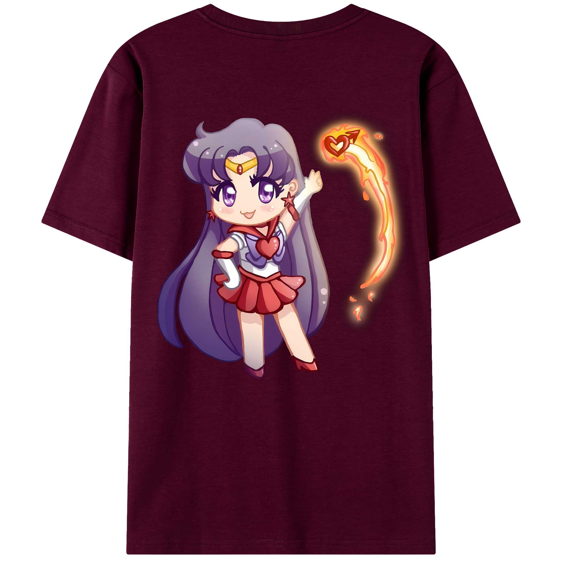 （画像用） 美少女戦士セーラームーン 火野レイ ひの レイ Sailor Moon Hino Rei （セーラーマーズ,Sailor Mars） レディース半袖Tシャツ(バックプリント)